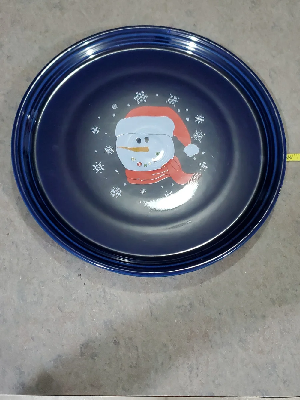 Feista Style Button Snowman platter